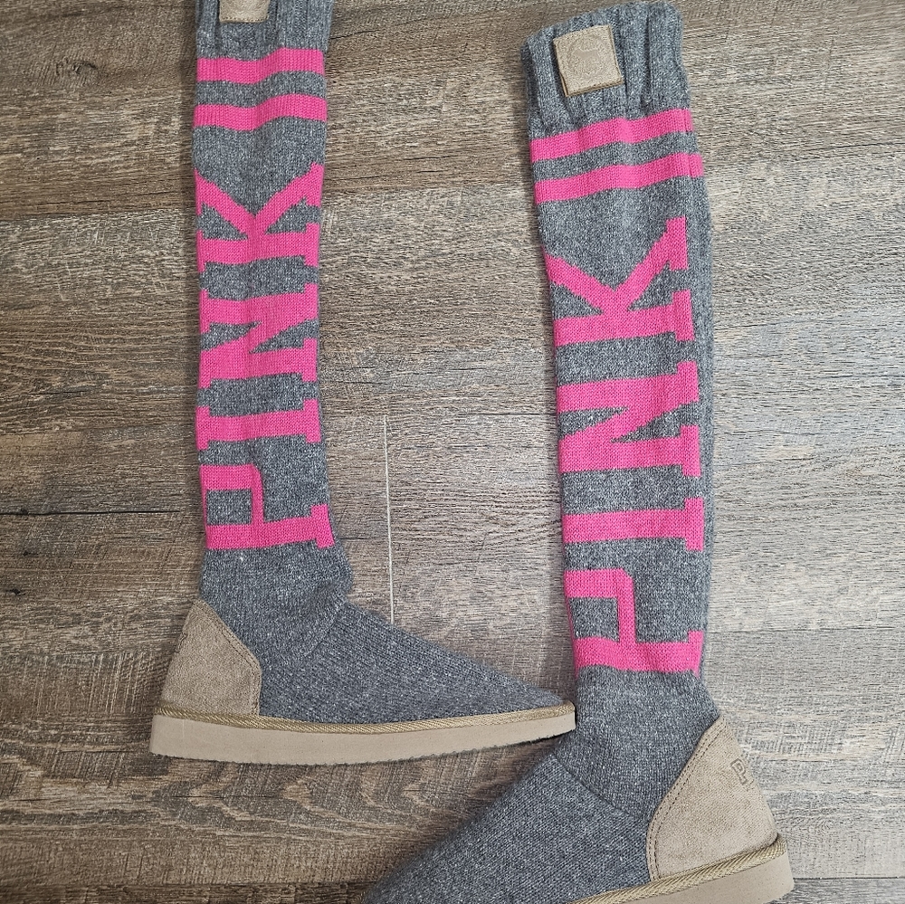 PINK mukluk tall slipper socks shoes